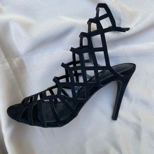 Black cage heels